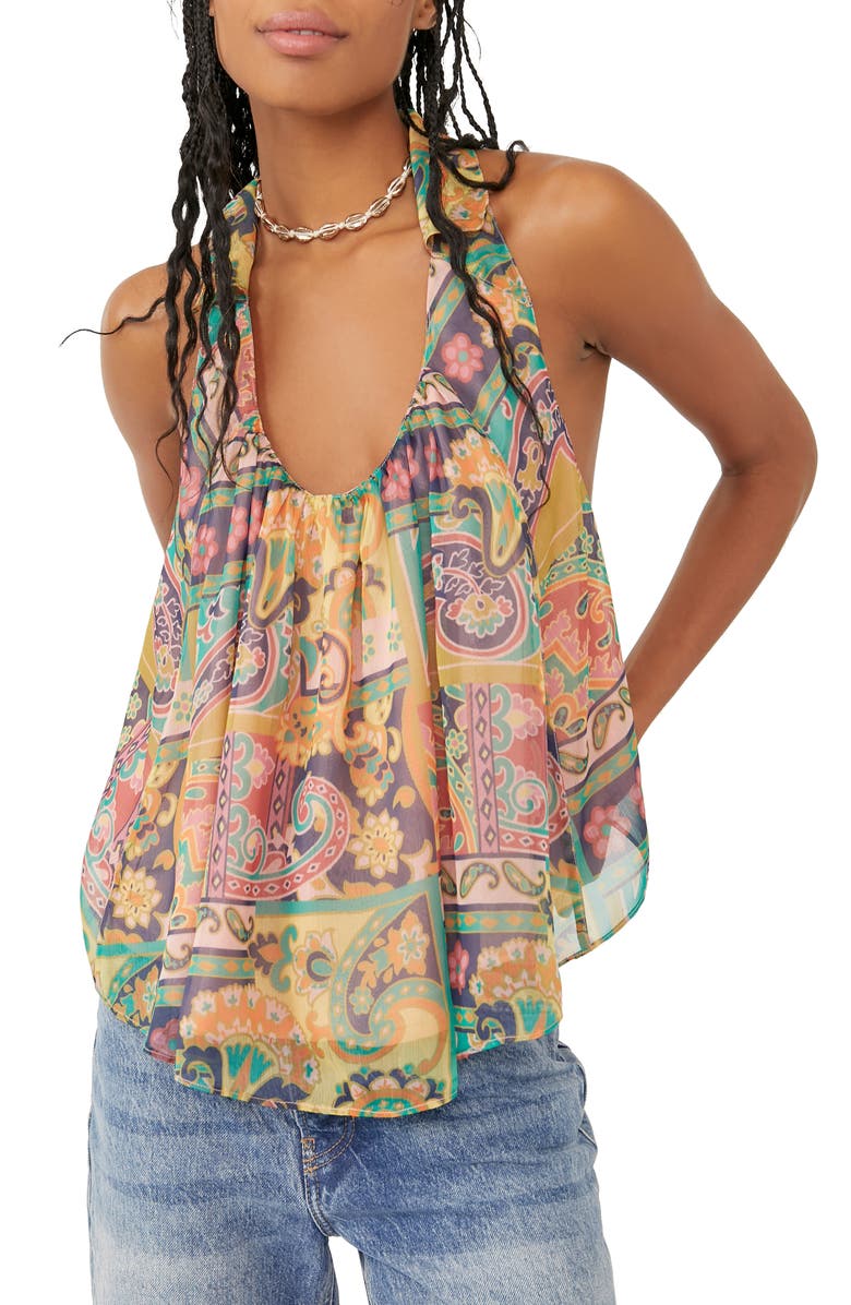 Free People Strawberry Print Halter Tank, Main, color, 