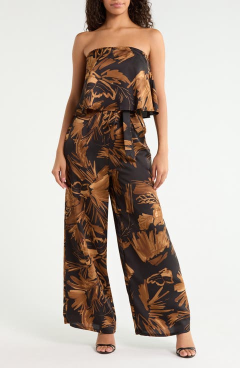 Palm Tropics Strapless Jumpsuit