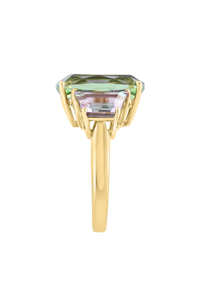 14K Yellow Gold Pink Amethyst & Prasiolite Ring, Alternate, color, GOLD MULTI