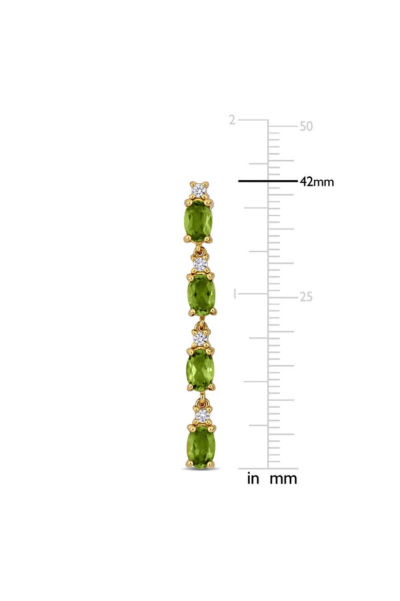 Peridot & White Topaz Drop Earrings, Alternate, color, GREEN