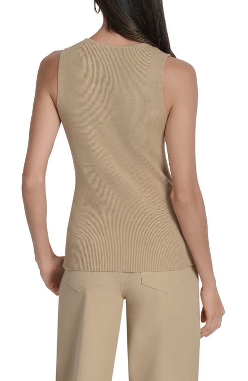 Dkny Two-way Zip Knit Vest In Brown