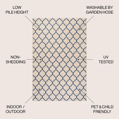 Jonathan Y Galon Filigree Indoor/outdoor Area Rug In Beige/navy