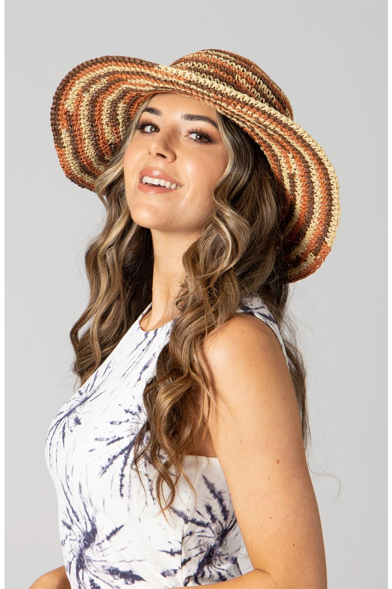 Crochet Sun Hat, Alternate, color, MIX BROWN