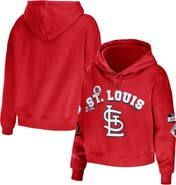 WEAR by Erin Andrews Women's WEAR by Erin Andrews Red St. Louis Cardinals Modest Patches Cropped Pullover Hoodie
