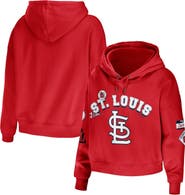 WEAR by Erin Andrews Women's WEAR by Erin Andrews Red St. Louis Cardinals Modest Patches Cropped Pullover Hoodie