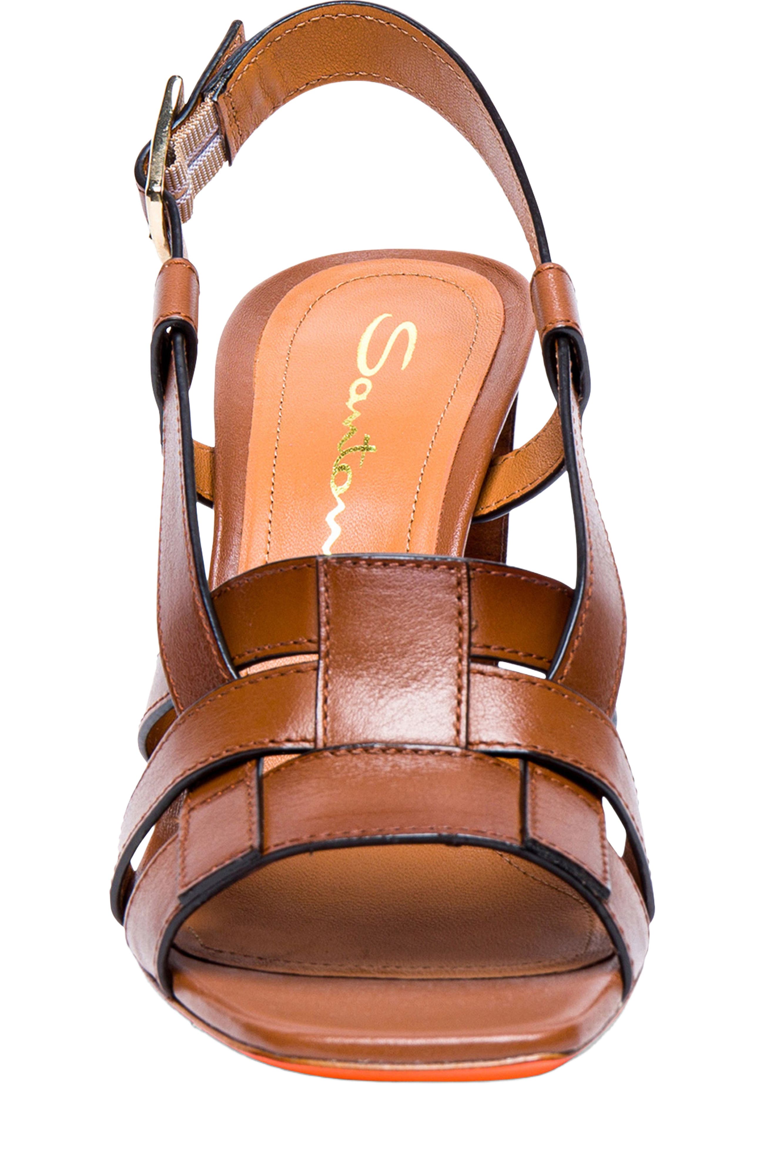 Women's leather high-heel Beyond sandal, Alternate, color, Light brown