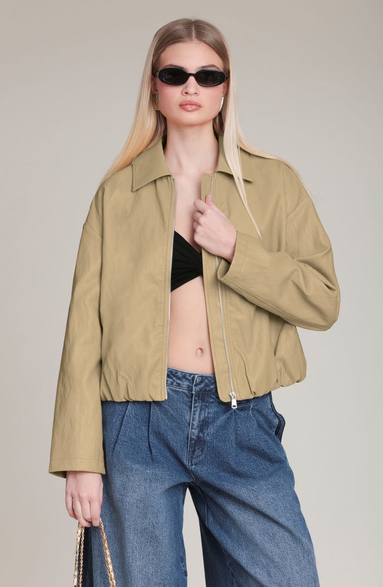 Avec Les Filles Faux Leather Jacket, Alternate, color, Ochre