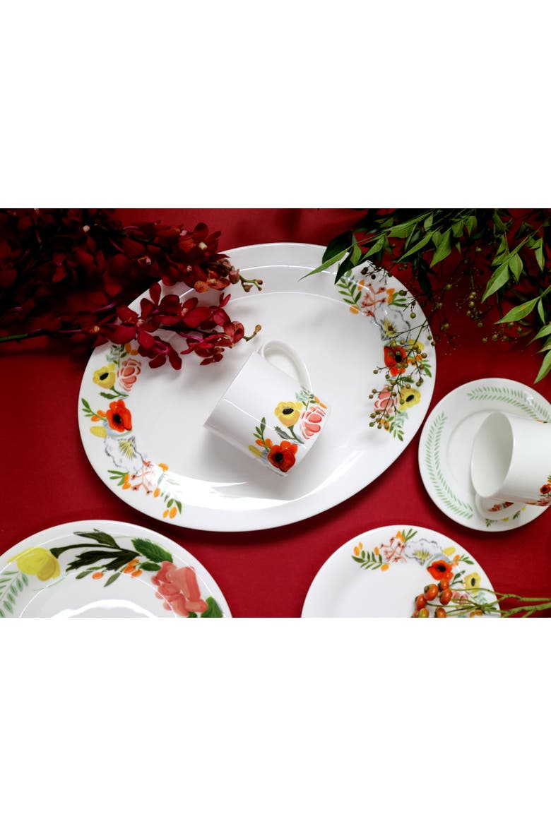 Language of Flowers Oval Platter, Alternate, color, Multi