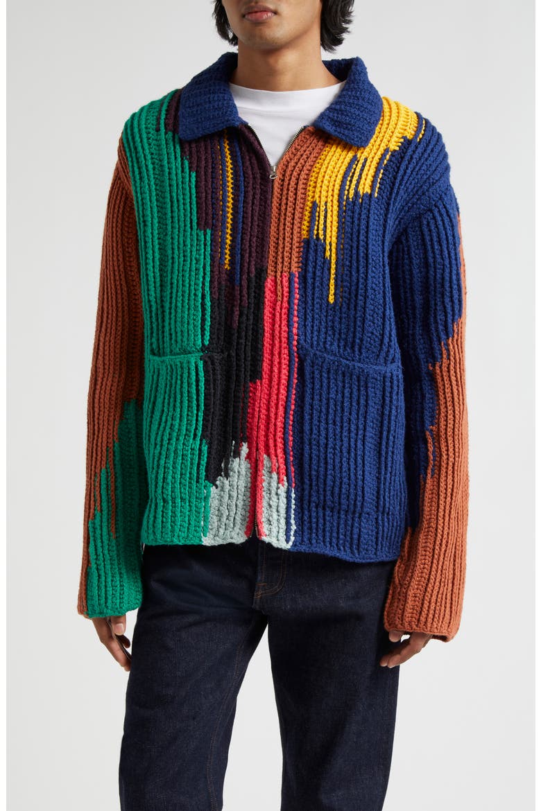Acid Cotton Crochet Jacket, Main, color, S24 MULTI