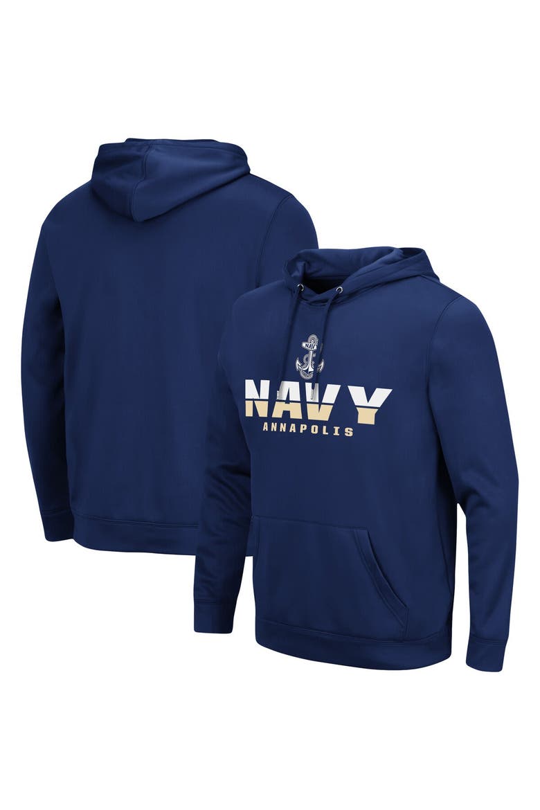 Men's Colosseum Navy Navy Midshipmen Lantern Pullover Hoodie, Main, color, Navy