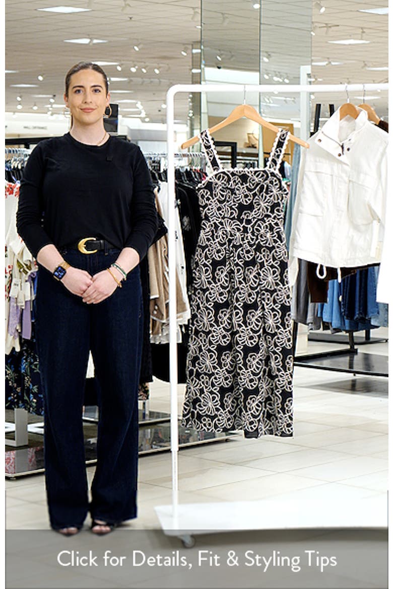 Floral Embroidered Cotton Midi Dress video
