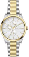 Alfred Sung Two-Tone Bracelet Strap Multifunction Watch, 38mm