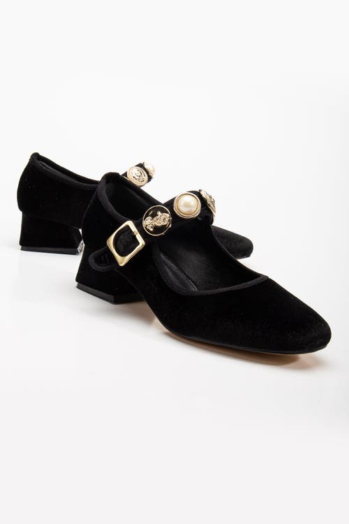 Prologue Shoes Macbeth Velvet Mary Jane Pumps In Black