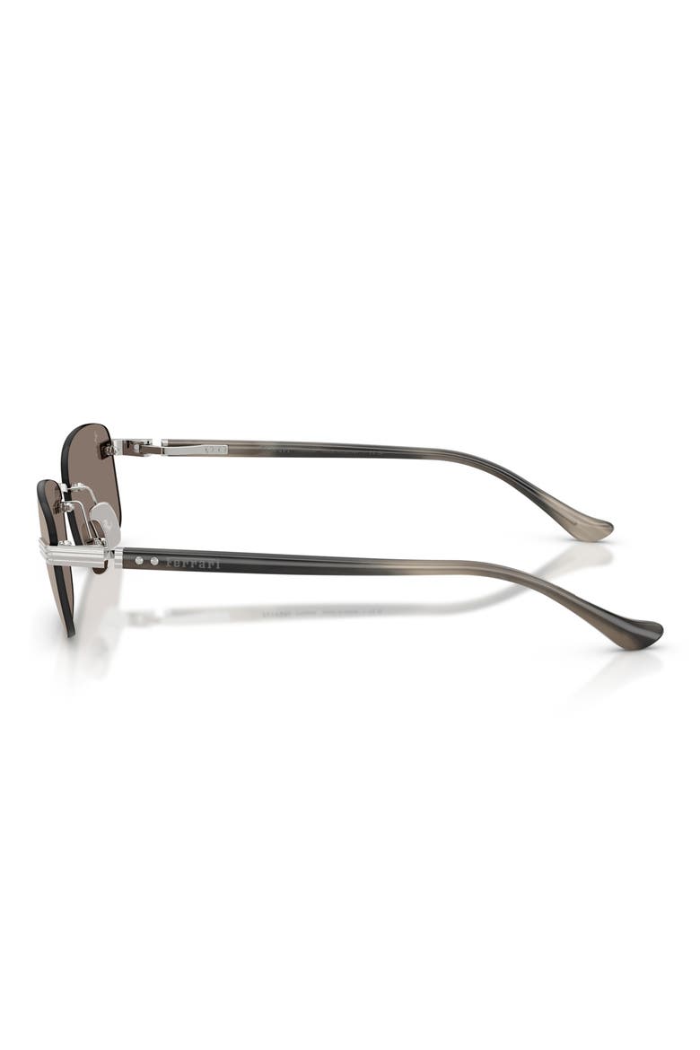 58mm Pillow Sunglasses, Alternate, color, SILVER BRUSHED / CLEAR