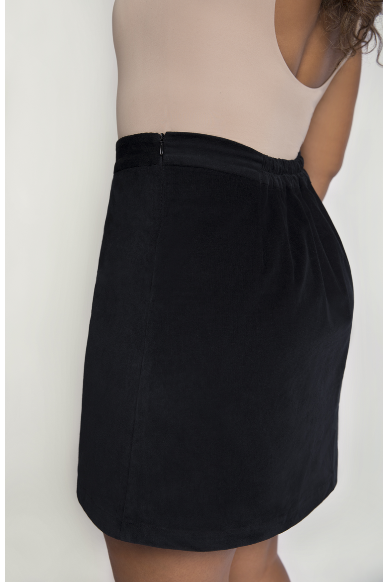 The Cord Mini Skirt, Alternate, color, Black