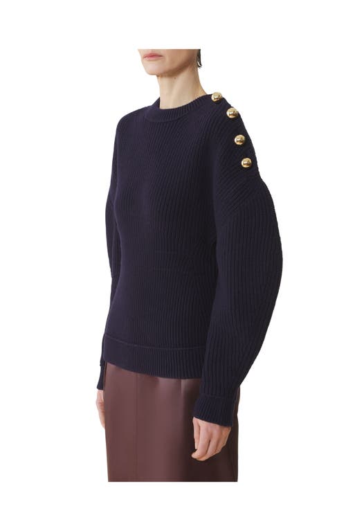 Lanvin Ribbed-knit Button-detail Sweat In Black