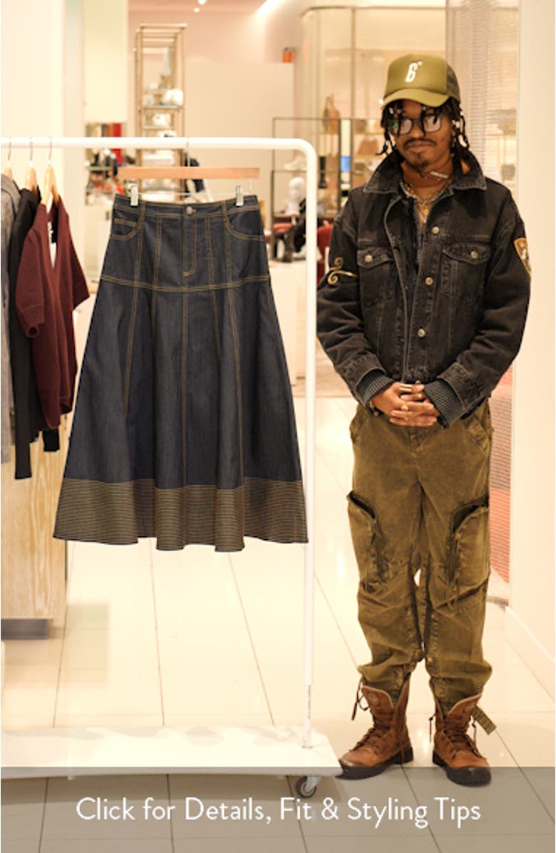 Hester A-Line Denim Skirt, sales video thumbnail