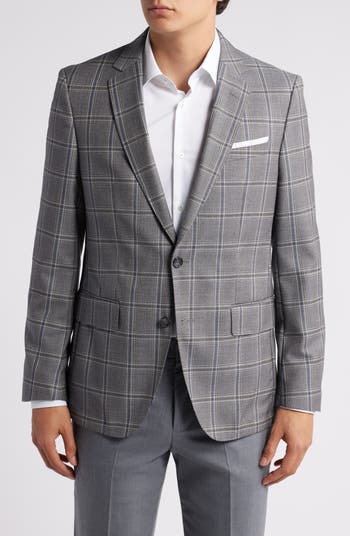 BOSS Hutson Windowpane Check Wool Sport Coat | Nordstromrack BOSS Hutson Windowpane Check Wool Sport Coat | Nordstromrack