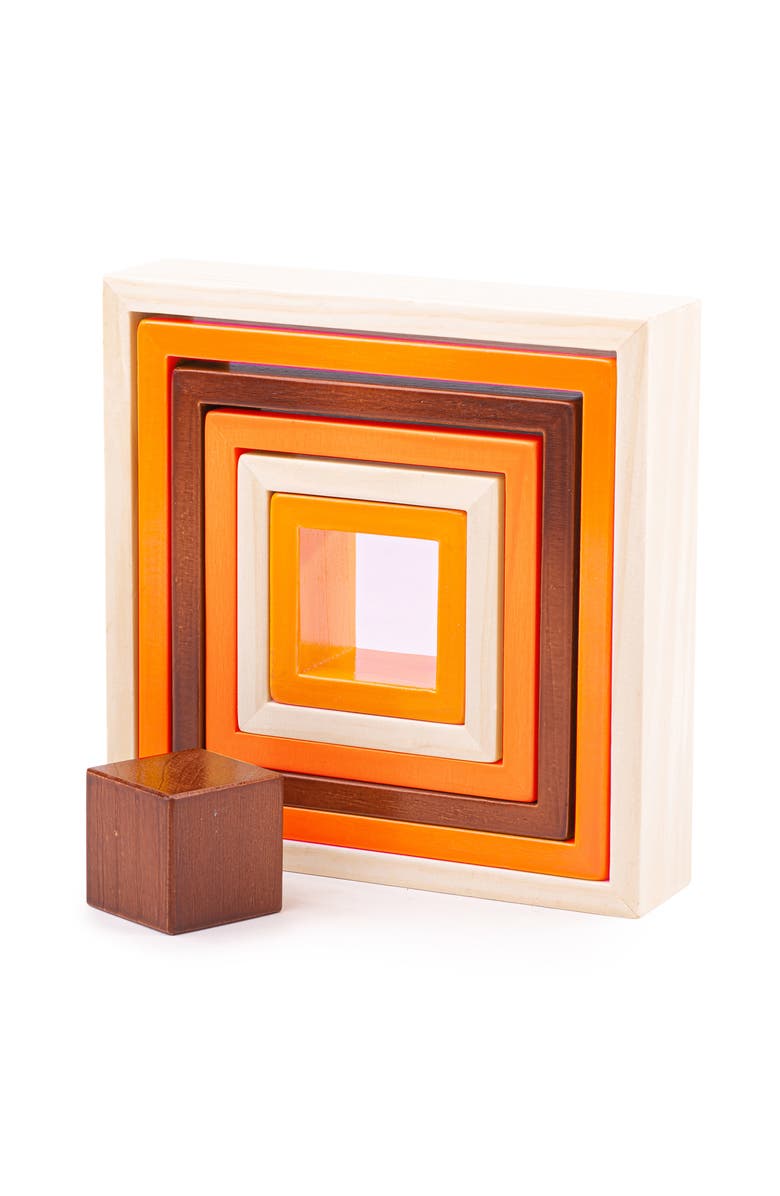 Bigjigs Toys Natural Wooden stacking squares, Alternate, color,