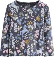 NEXT Kids' Unicorn Print Long Sleeve Cotton T-Shirt
