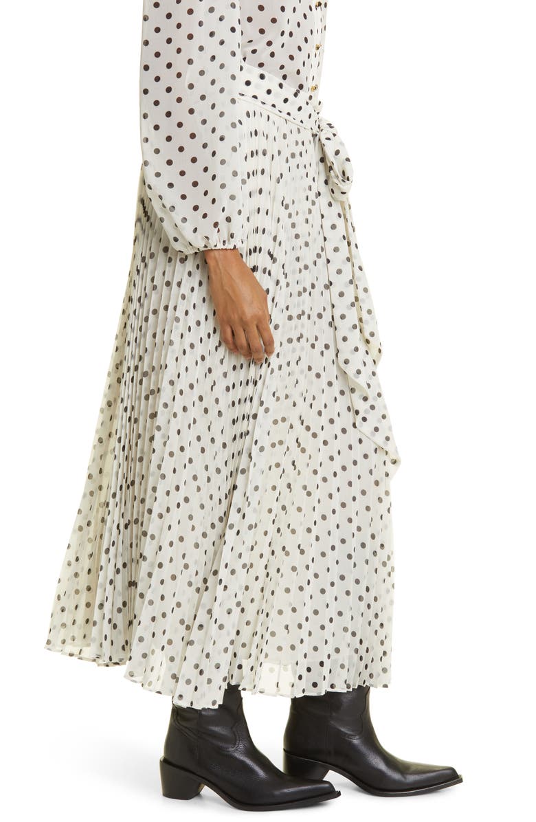 Zimmermann Polka Dot Sunray Pleated Skirt, Alternate, color,