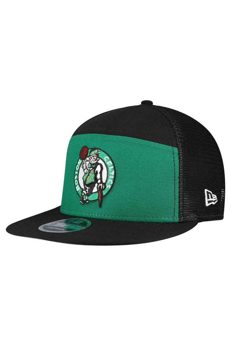 Men's New Era  Kelly Green/Black Boston Celtics Outdoor Split Panel 9FIFTY Snapback Hat, Main, color, Kelly Green