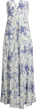 Parker The Emerson Floral Strapless Maxi Dress