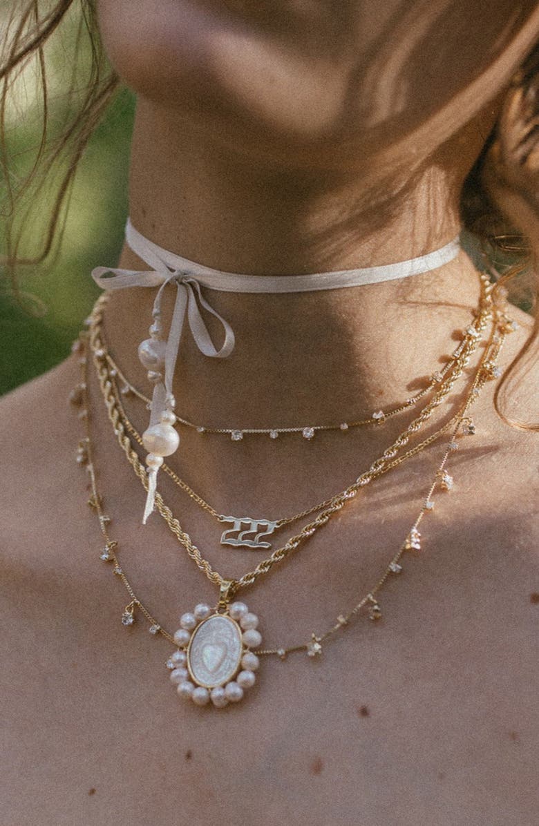 Child of Wild Love Stoned Pendant Necklace, Alternate, color, Gold