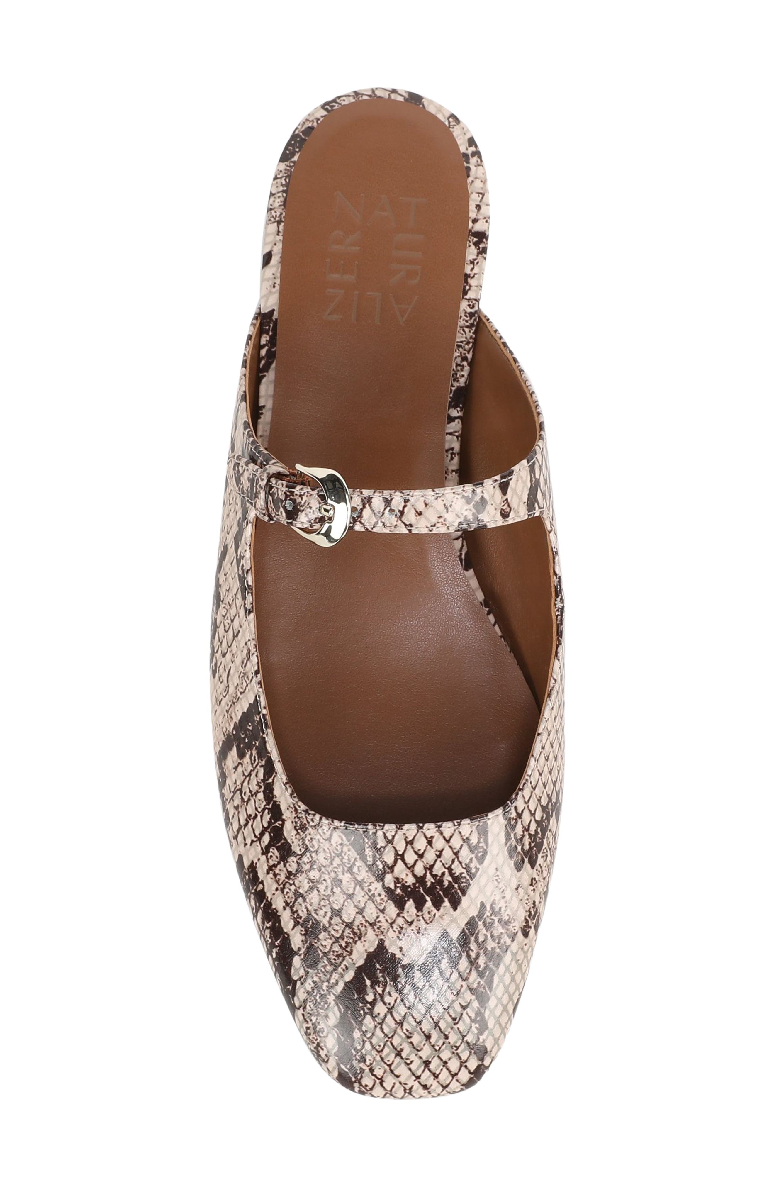 Naturalizer Apple Mary Jane Mule, Alternate, color, Beige Snake Print Faux Leather