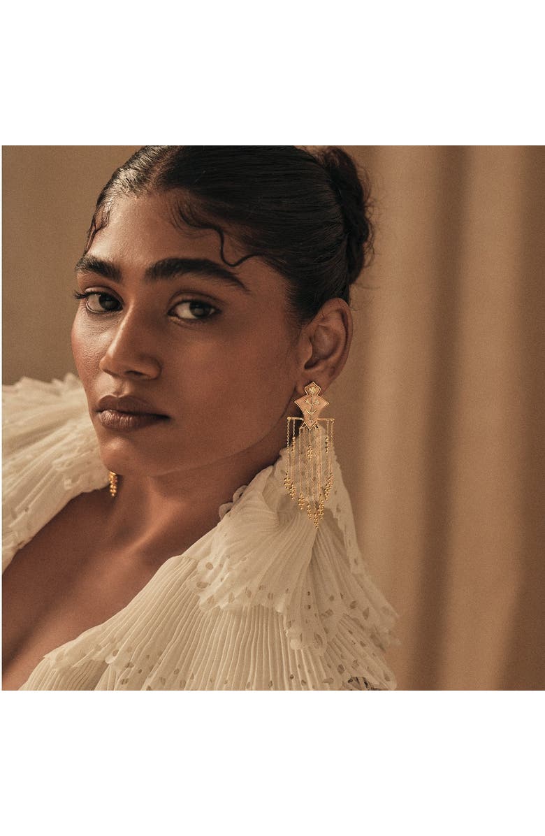 Dhwani Bansal Serai Earrings, Alternate, color, Gold Plated