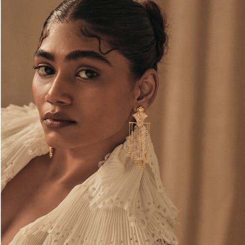 Dhwani Bansal Serai Earrings In Gold