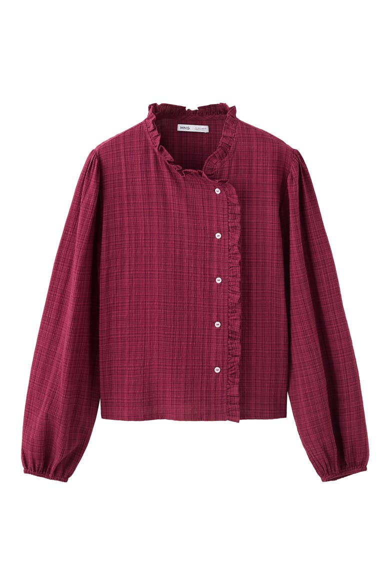 Ruffle Wrap Top, Main, color, BURGUNDY