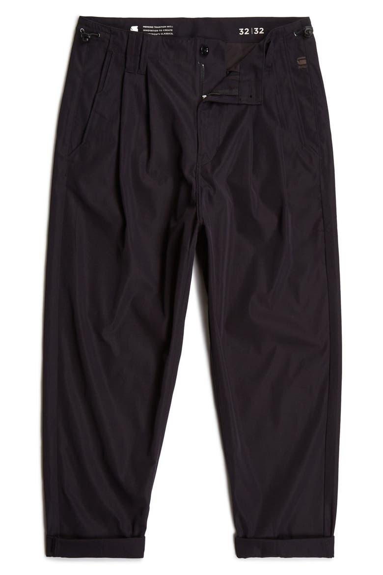 Relaxed Pleated Tech Chinos, Alternate, color, DARK BLACK