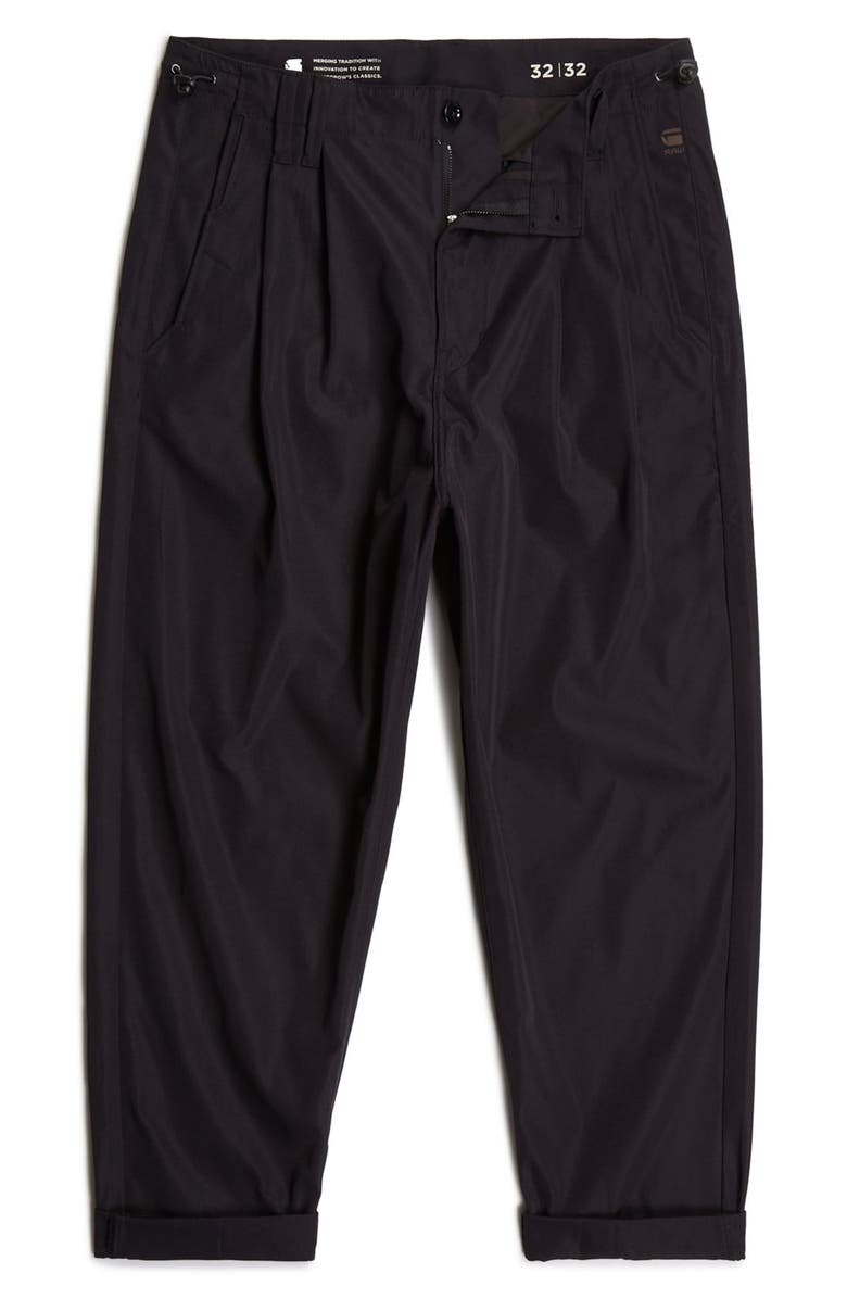 G-STAR Relaxed Pleated Tech Chinos, Alternate, color, Dark Black