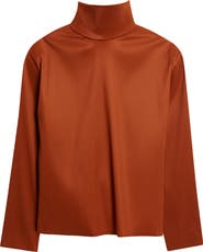 Saint Laurent Turtleneck Silk Blend Organza Top