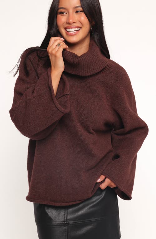 Petal And Pup Petal & Pup Bindy Oversize Turtleneck Sweater In Brown