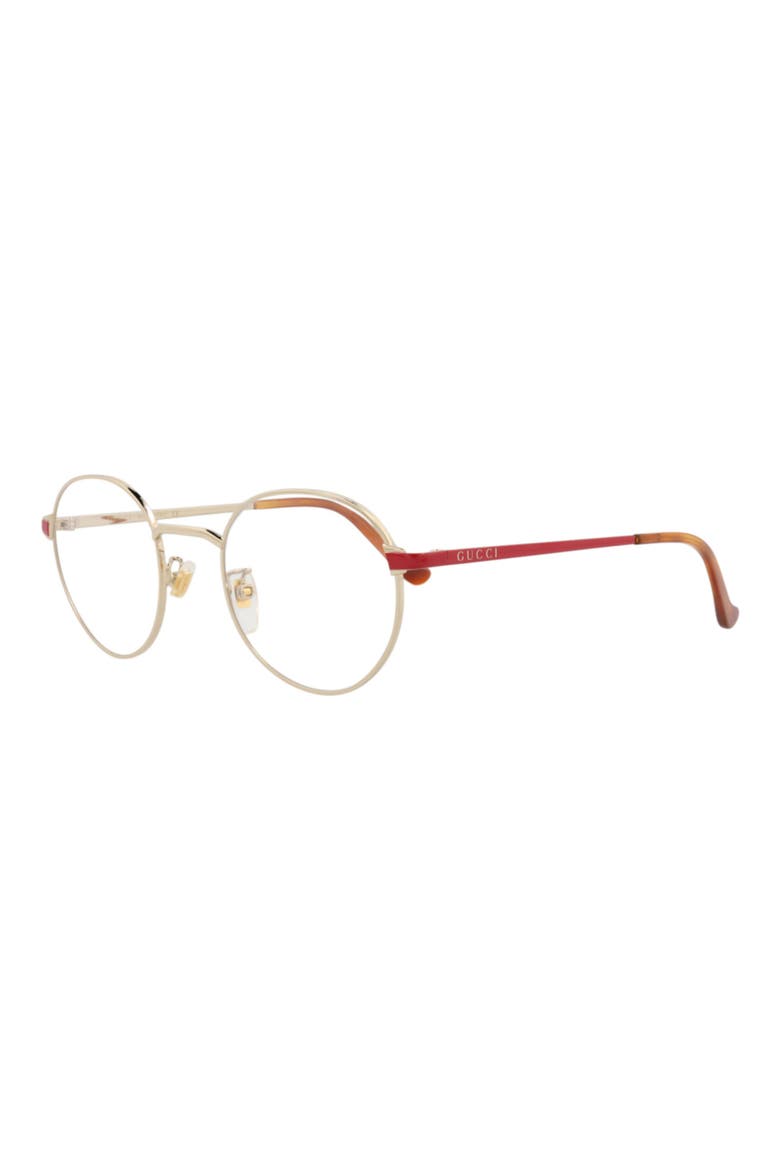 54mm Round Optical Glasses, Alternate, color, GOLD RED TRANSPARENT
