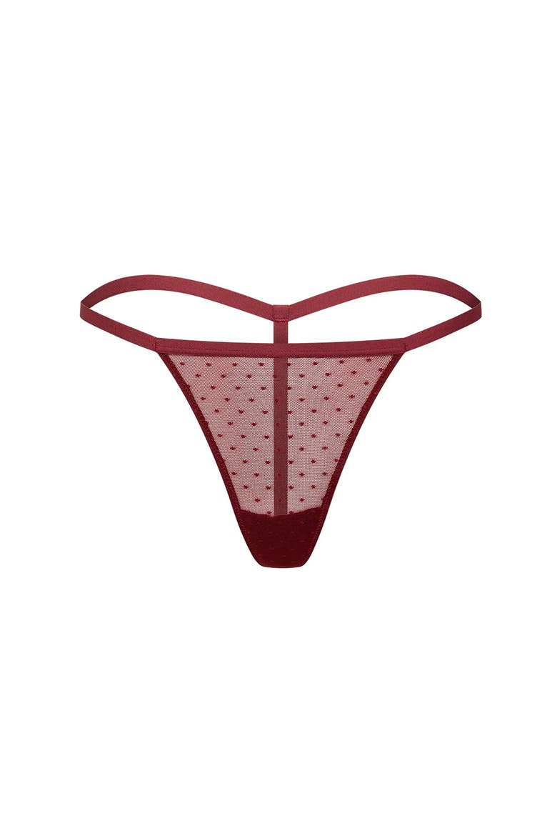 Scottie G-String Panties, Main, color, Dark red