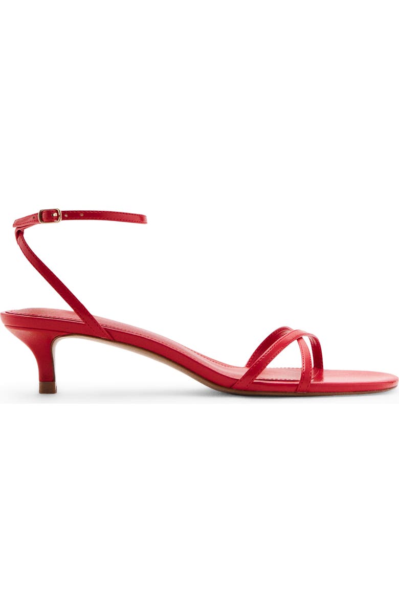 MANGO Ankle Strap Kitten Heel Sandal, Alternate, color, Red