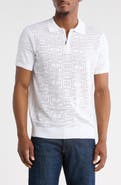 T.R. PREMIUM Geometric Pointelle Half Zip Sweater Polo
