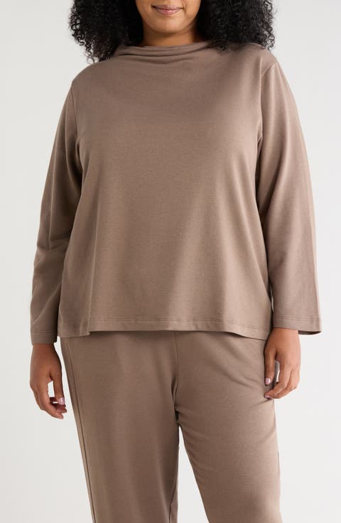 Funnel Neck Long Sleeve Top