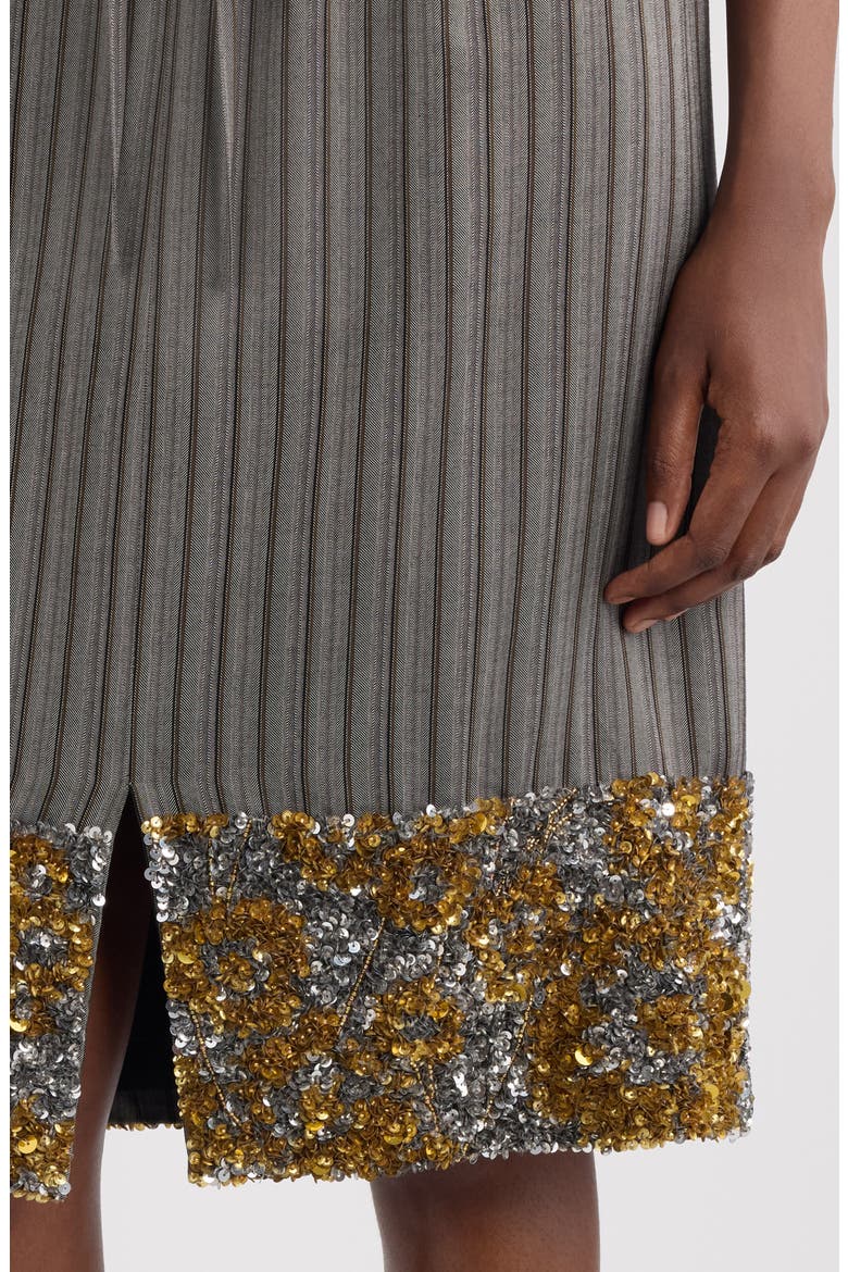 Scotts Pinstripe Sequin Skirt, Alternate, color, GREY