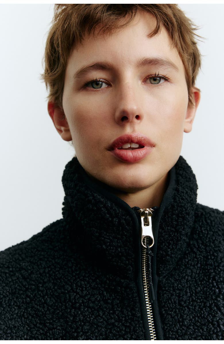 H&M Teddy Gilet, Alternate, color, Black