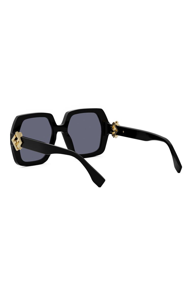 'Fendi Diamonds 51mm Square Sunglasses, Alternate, color, PNKO/SMKG