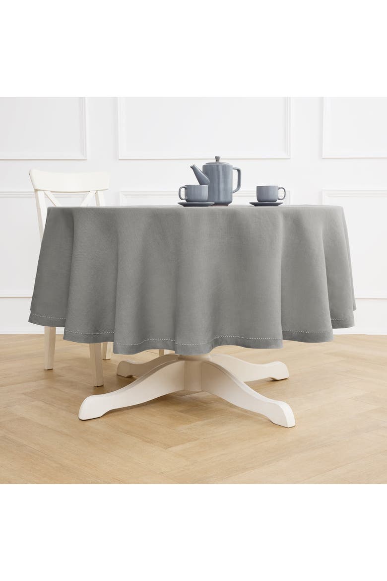 Linen Round Tablecloth - Sonoma Hemstitch, Main, color, Grey