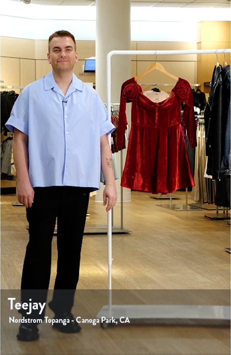 Sigma Long Sleeve Off the Shoulder Stretch Velvet Minidress, sales video thumbnail