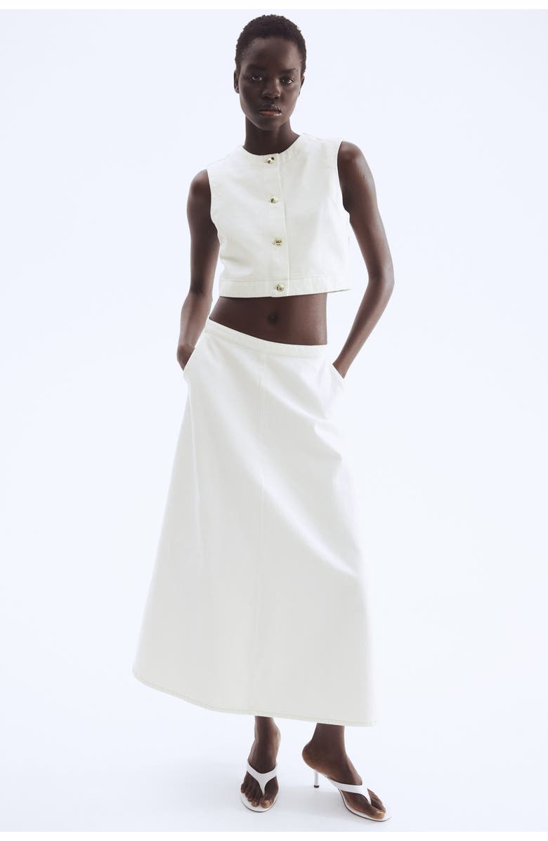 H&M Denim Waistcoat, Alternate, color, White