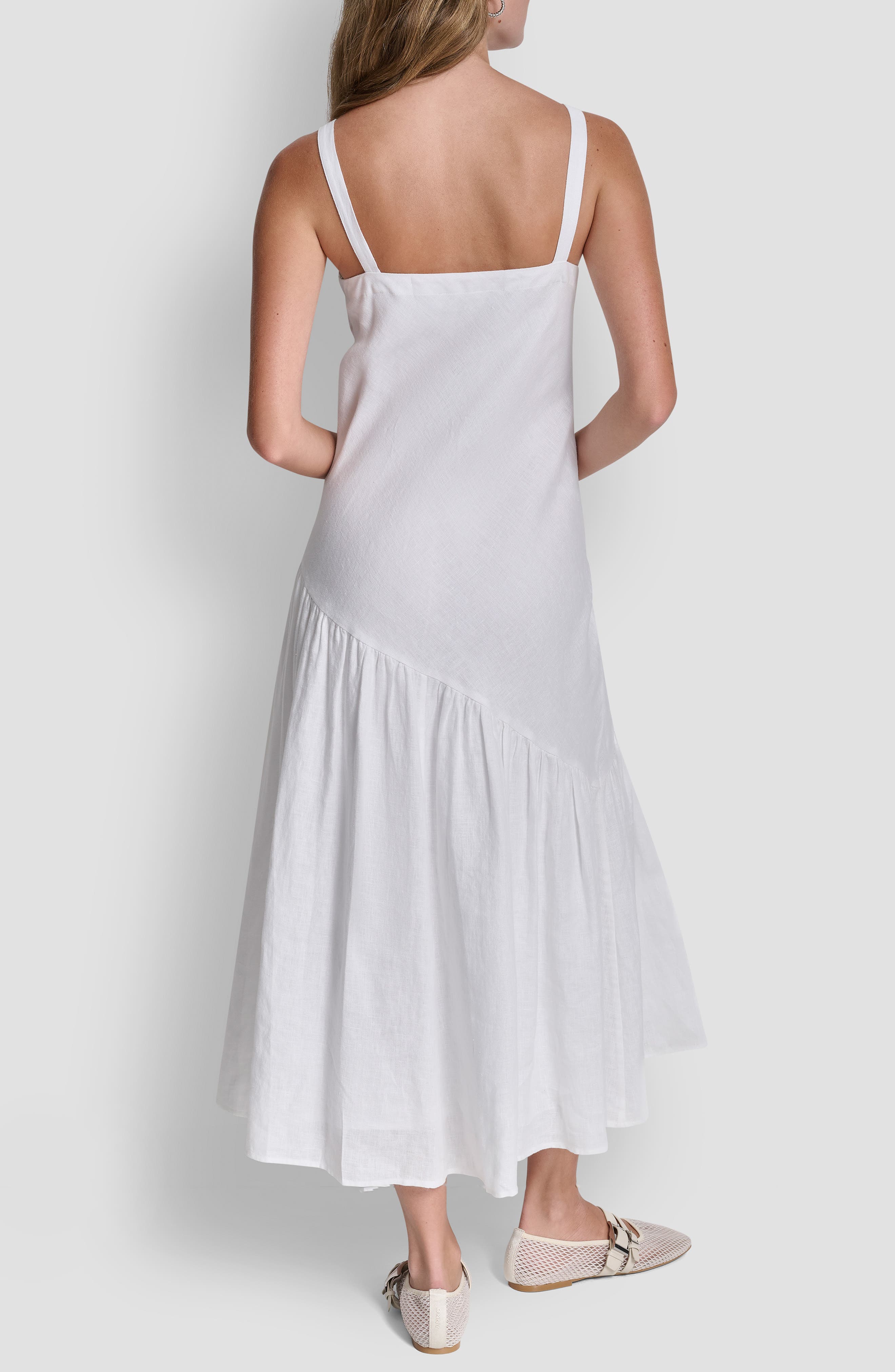 Shirred Linen Maxi Dress - image 4