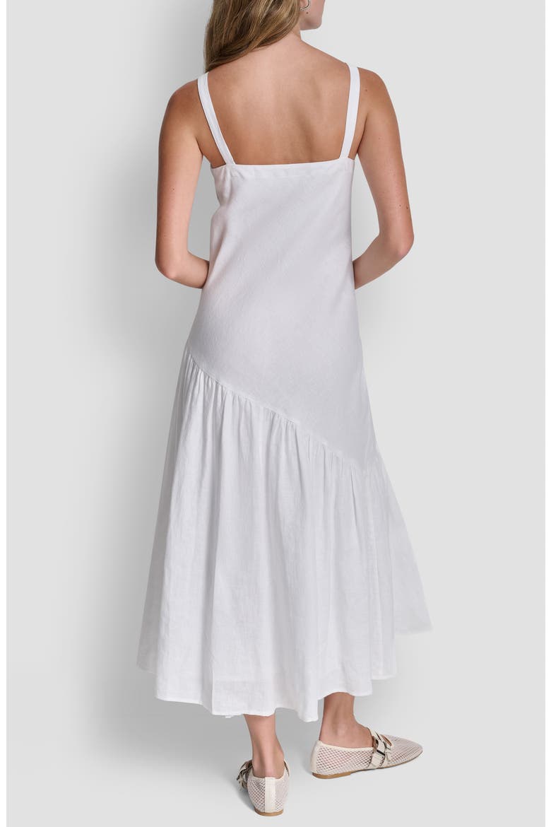 Shirred Linen Maxi Dress, Alternate, color, WHITE