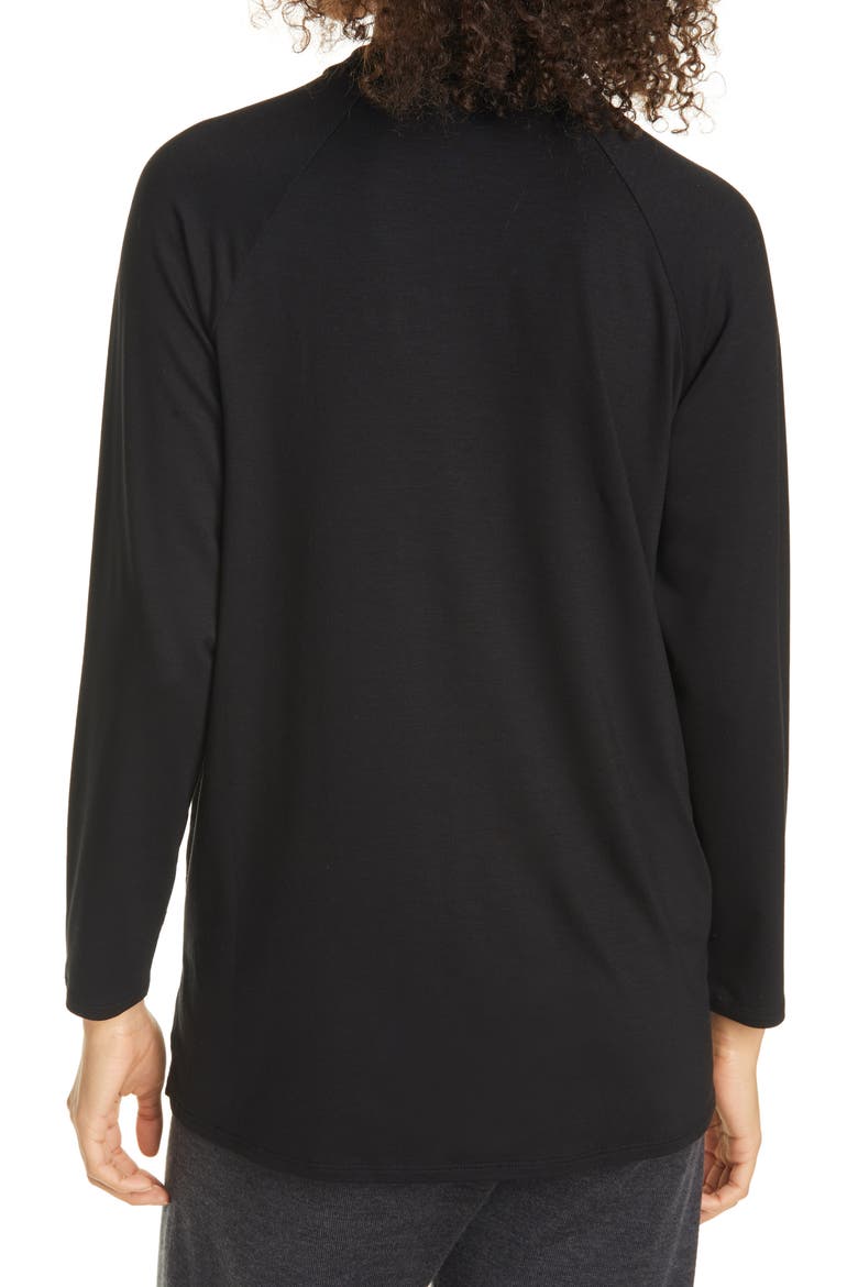Raglan Sleeve Stretch Jersey Tunic, Alternate, color, BLACK
